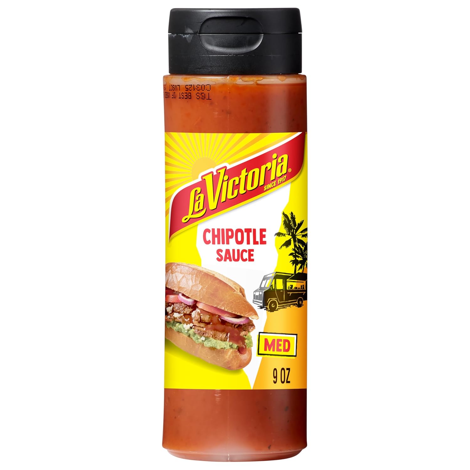 LA VICTORIA Fiery Jalapeño Sauce Hot, Shelf Stable, 9oz Plastic Bottle (8 pack)