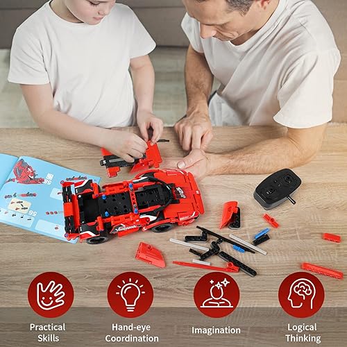 Miniatura 4 de Juguete de control remoto, el mejor regalo de cumpleaños para edades de 6, 7, 8, 9, 10, 11, 12 años, niños y niñas, 2 en 1, bloques de construcción
