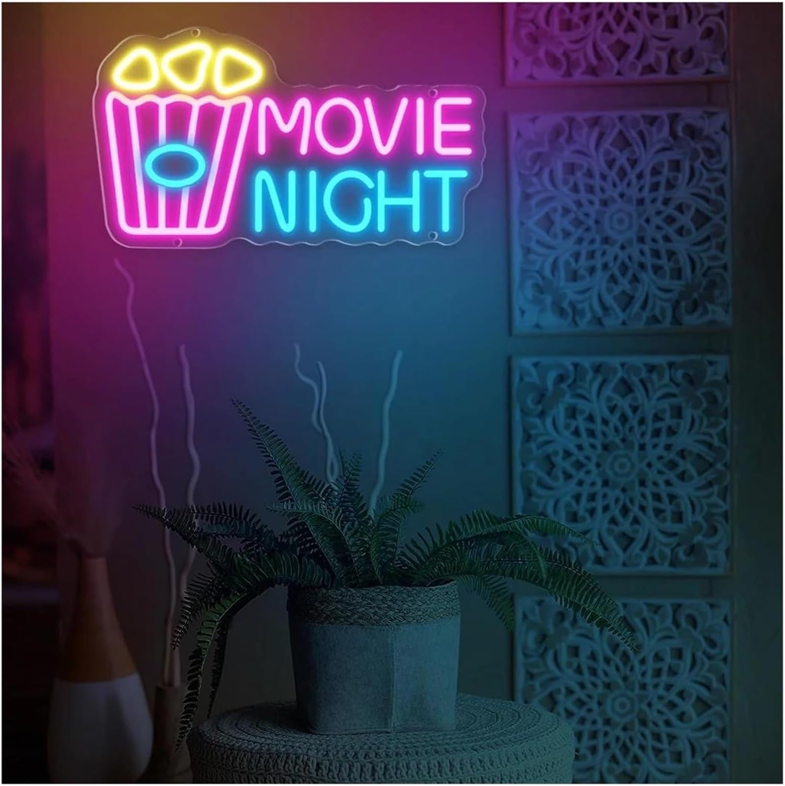 Para lámpara de neón palabra prestada Noche cine para luz Luz LED