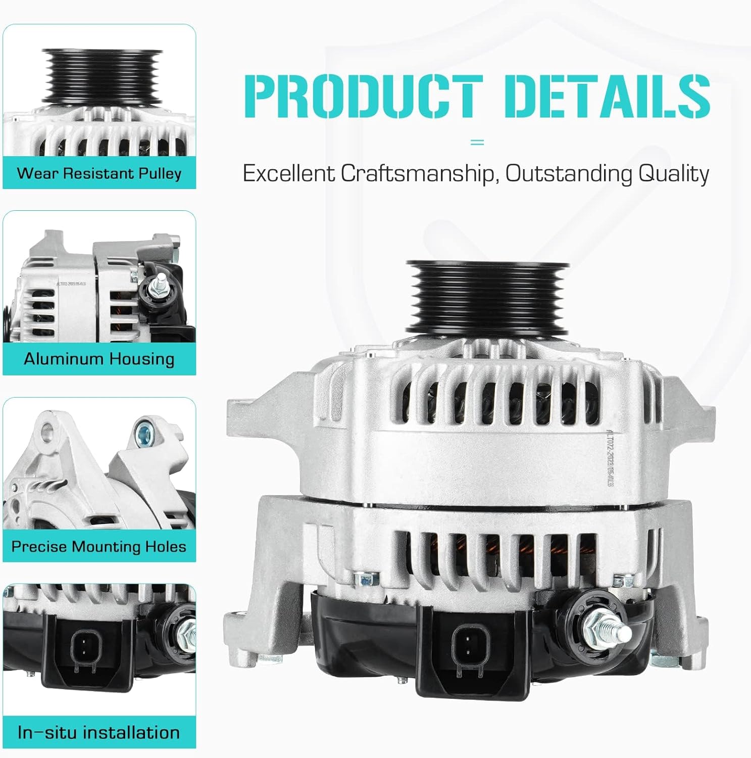 New Alternator 5.7 5.7L Fit for Dodge Ram 1500 2009-2012, ‎Fit for Ram 2500/3500 2011-2018, for Ram 2500 2011, 421000-0722, 421000-0730, 56028697AL 11299 11299N