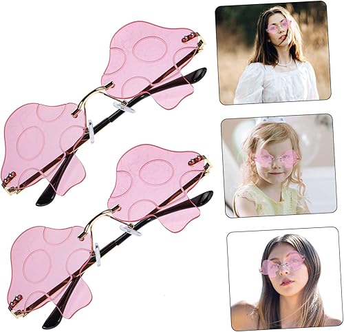 Miniatura 4 de EXCEART 10 lentes de hongo, regalos de hongos, regalos de fiesta de hongos, gafas de sol rave, lentes de frutas, anteojos de hongo, anteojos de moda