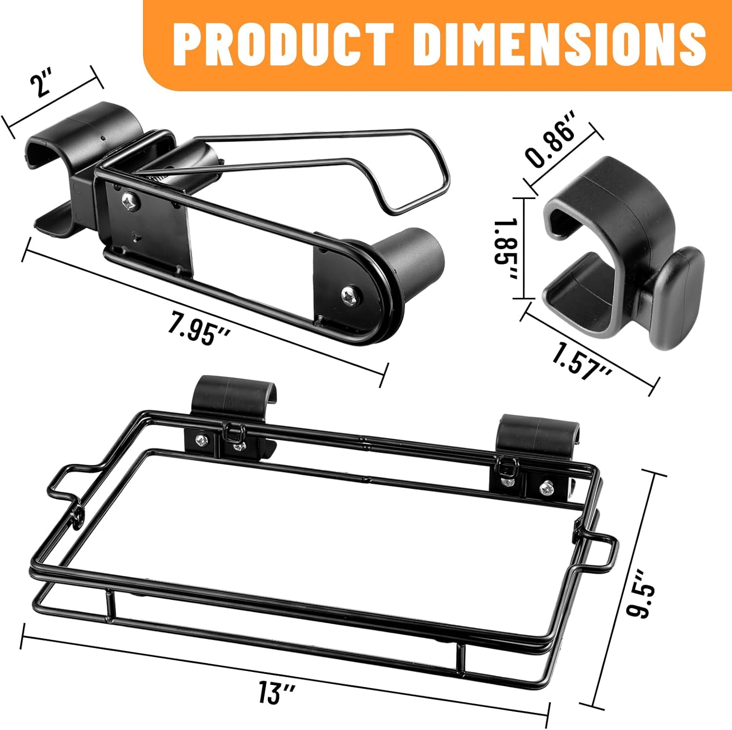 Organizer Kit for Weber Grills Includes Paper Towel Holder Garbage Bag Holder and Four Tool Hooks, Grill Accessories for Weber Slate Griddle Side Rail