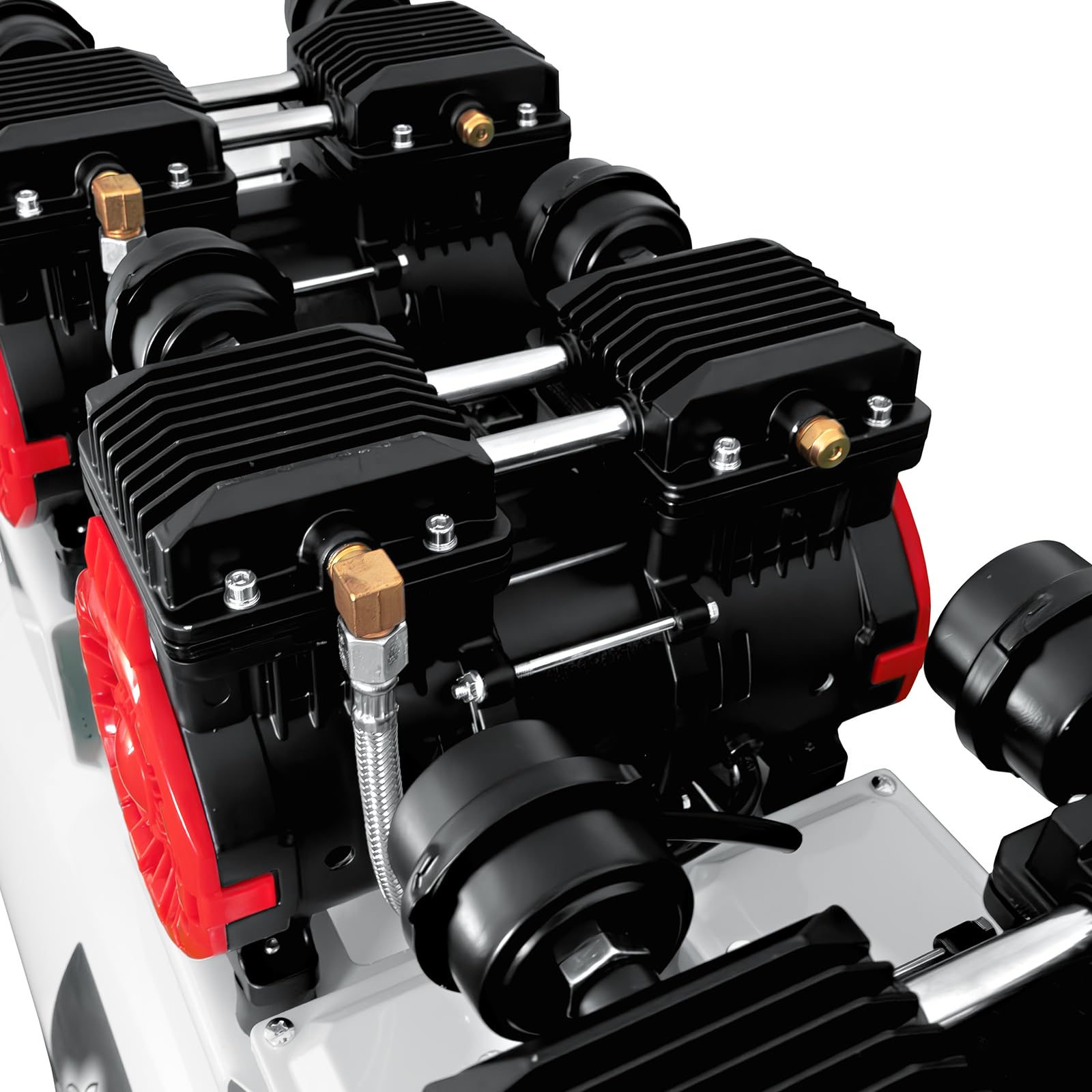 KnappWulf Compresor silencioso Compresor Compresor de aire KW4100 con caldera de 100L, 3300W, 10 bar, 660L/min, sin aceite, incluye separador de agua, reductor de presión, grifo de drenaje de