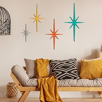 Amazon.com: Blulu 4 Pcs Cast Iron Starburst Wall Decor Mid