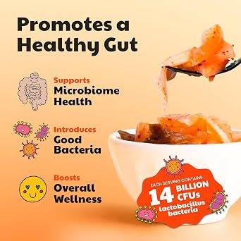 Olive My Pickle Fermented Kimchi - 16 Ounces | 1-Pack Bundle of Probiotic Daikon Radish Kimchi | Fresh & Flavorful Korean Food with Natural Probiotics for Gut Health - Perfect for Ramen & Spicy Noodles