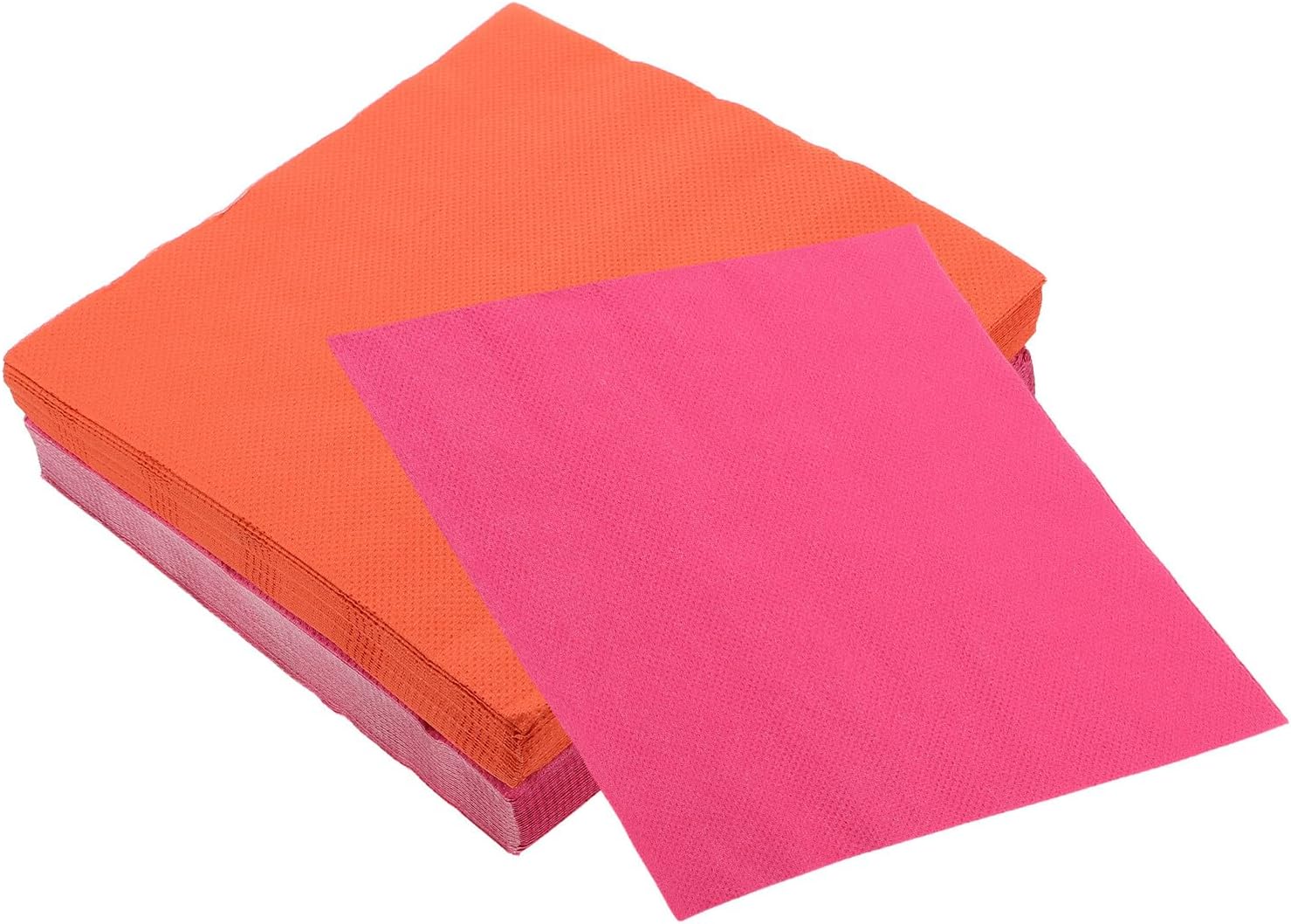 Colorful Birthday Party Napkins Disposable Paper Towels 80pcs Pink and Bright Orange Decorative Hand Napkins for Weddings Events and Dinner Tableware