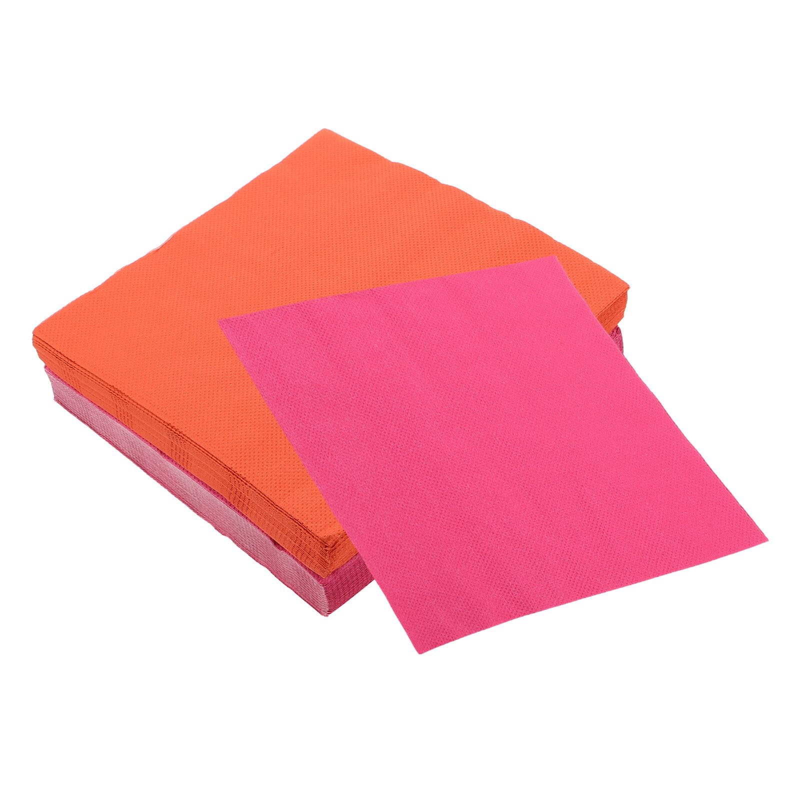 Serviettes en papier anniversaire rose et orange 3 couches jetables x80