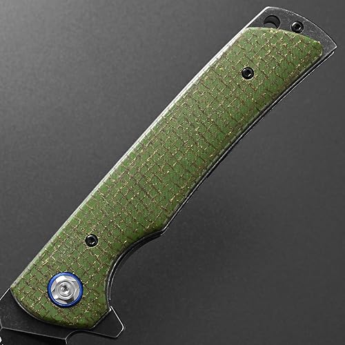 Miniatura 5 de Eafengrow EF973 Cuchillo plegable, hoja de acero D2, mango de micarta, carpeta de bolsillo para trabajo, camping, senderismo, EDC herramienta
