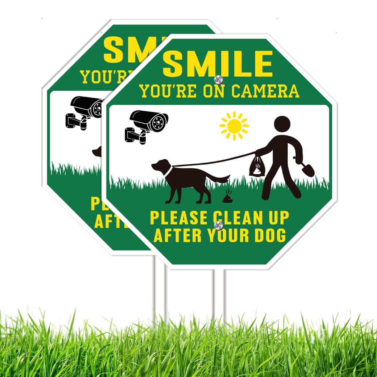 Panneau de signalisation chien et caméra en métal imperméable pour extérieur et cour