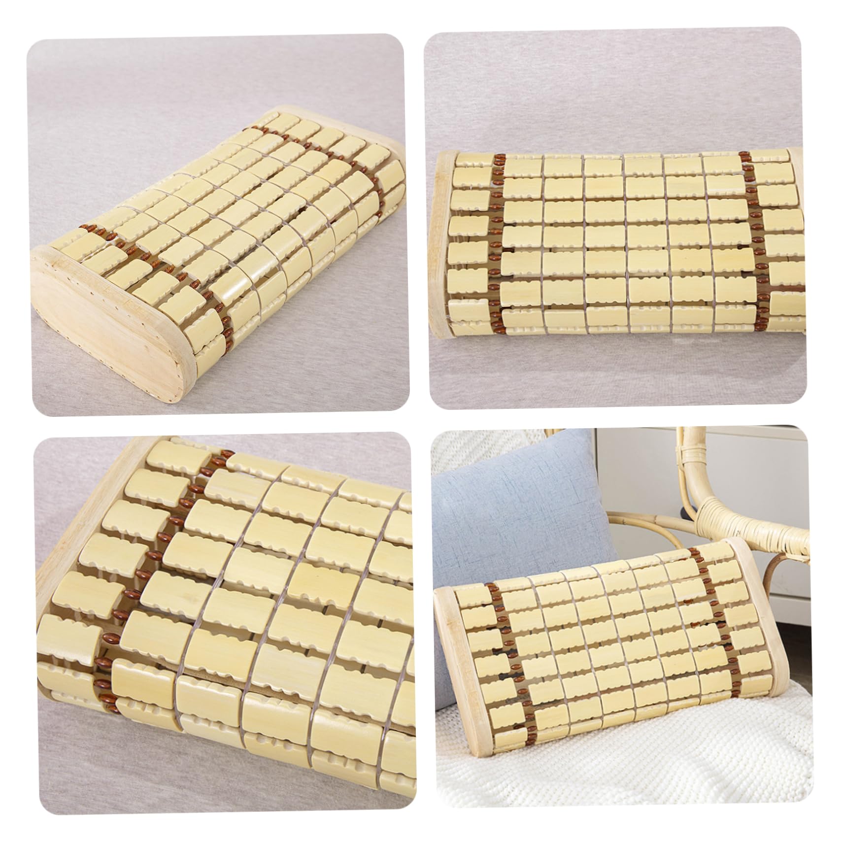 Oreiller de Sauna en Bambou Respirant 13.4x6.3 2 pièces Coussin de tête Portable et rafraîchissant pour hammam Spa Maison Bureau