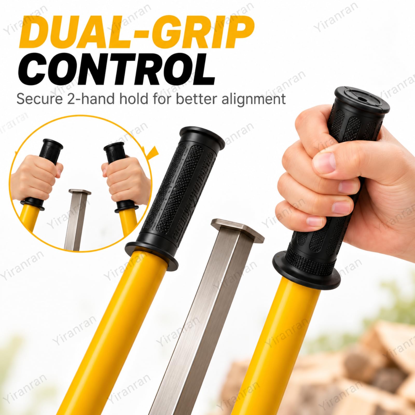 Divisor De Leña Manual Inercial, Herramienta De Corte Deslizante De Alta Resistencia Con Ergonómicos Y Varilla De Impacto Guiada, Cuña De Acero Endurecido, Para Chimenea, Camping Y Uso Al Aire