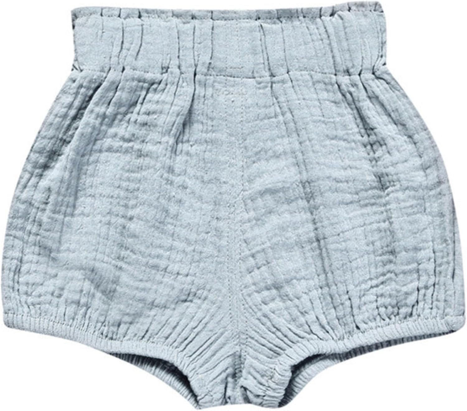 Baby Linen Bloomer Short Blend Loose Fit for Unisex Boys Girls,5 Pieces
