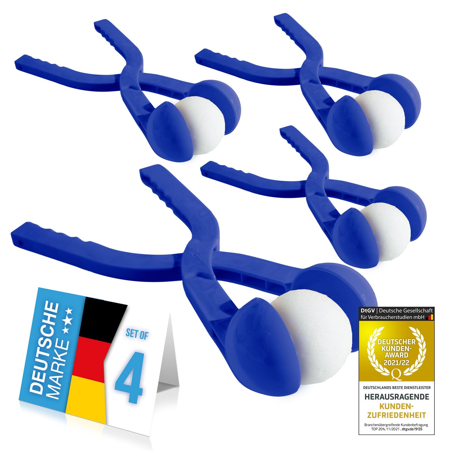 GOODS+GADGETS® Snowball Maker Tongs – 4x Set, 7 cm Balls, No Cold Hands