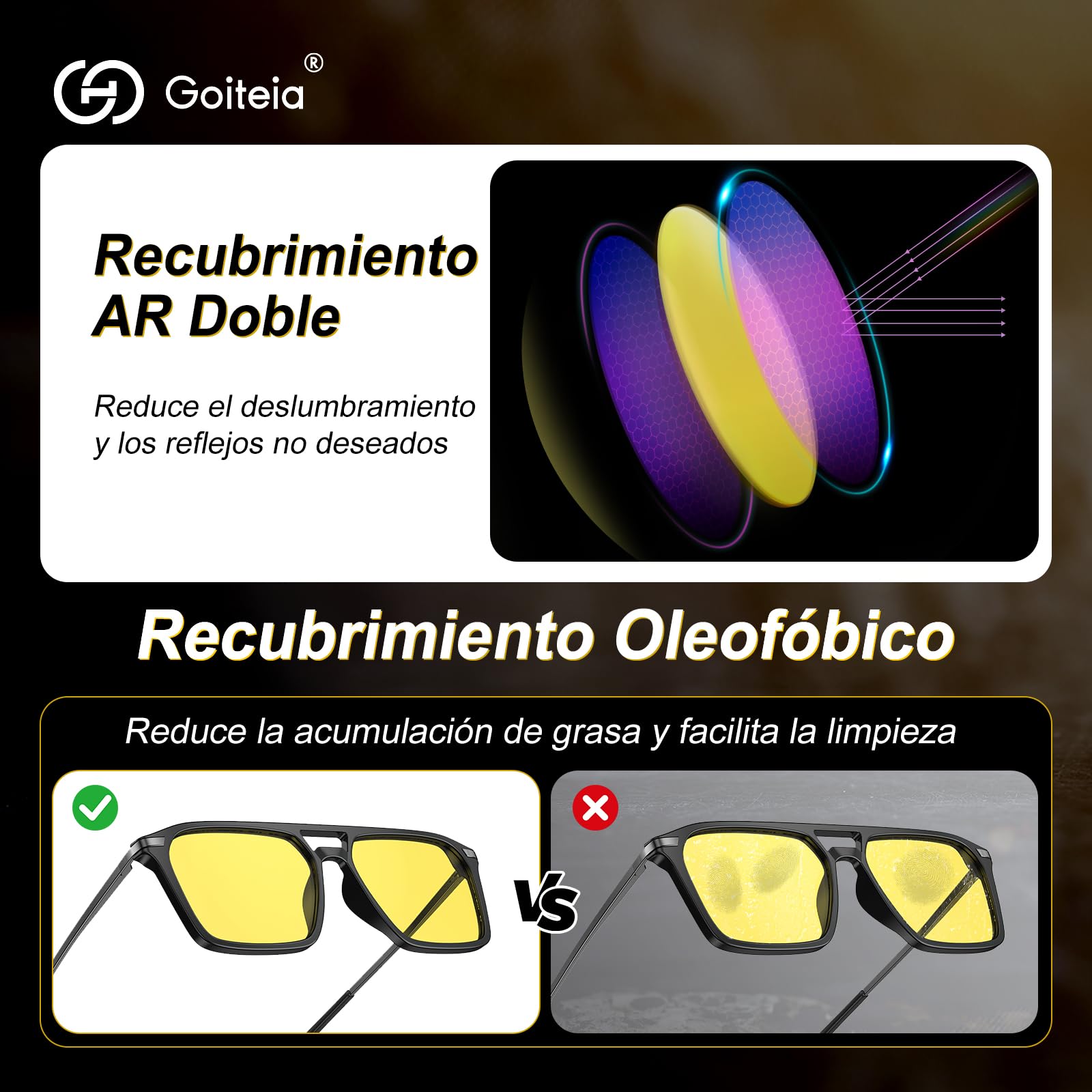 Goiteia Gafas Rojas Bloqueo Luz Azul-Bloqueo el 100% Azul y Verde para Mejorar el Sueño-Revestimientos AR Duales-Alivia Fatiga Ocular