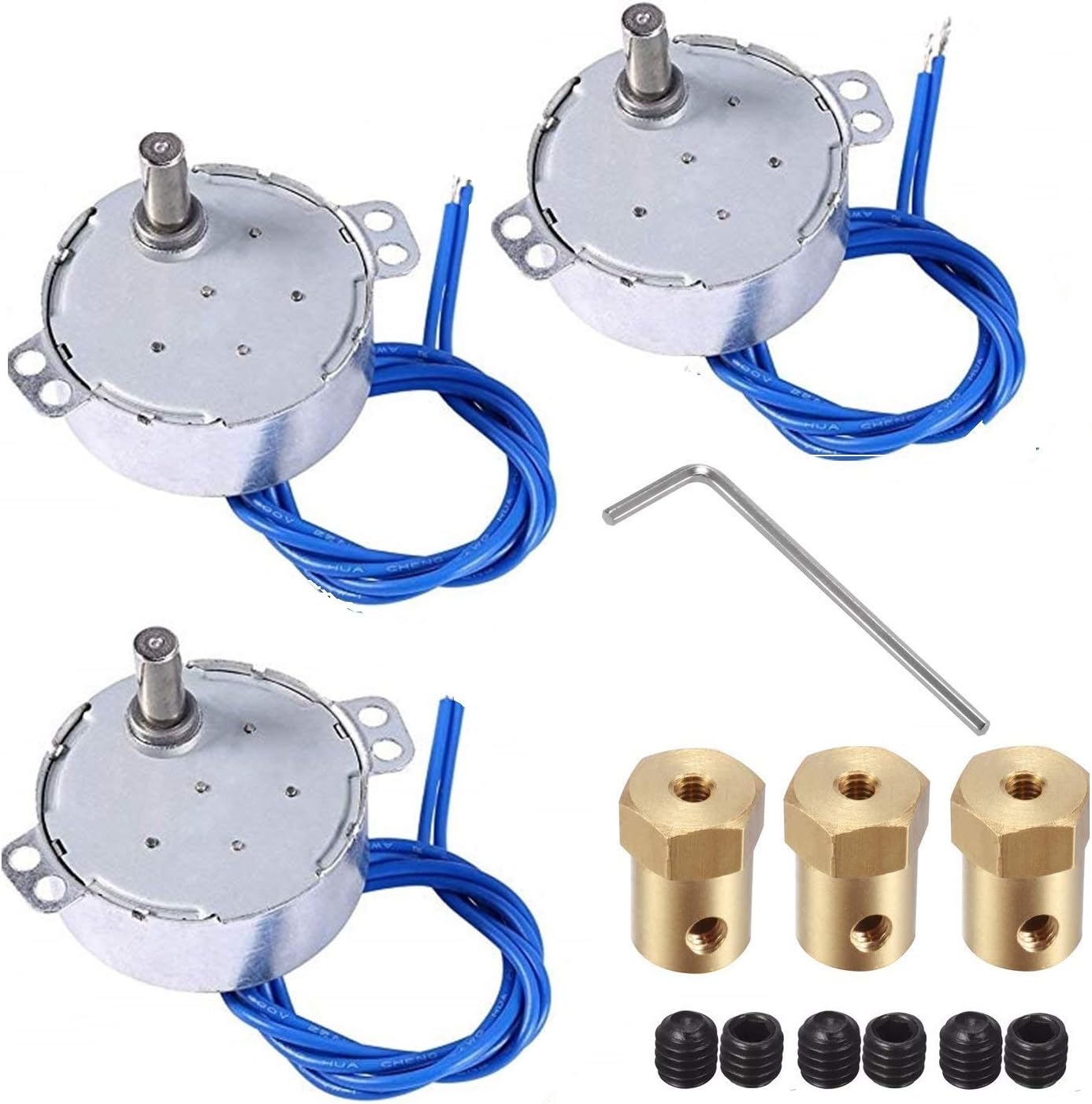 Turntable Synchronous Synchron Motor 50/60Hz AC100~127V CCW/CW 4W with 7mm Flexible Coupling Connector Direction for Cup Turner, Cuptisserie,Tumbler Cup Rotator,Drying the epoxy,Rod Dryer (2.5-3R)