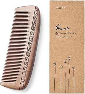 Wooden Comb Hair Comb Massage Comb Two Sided Carving Mahogany Comb 17.5cm/6.9'' (Type 2)