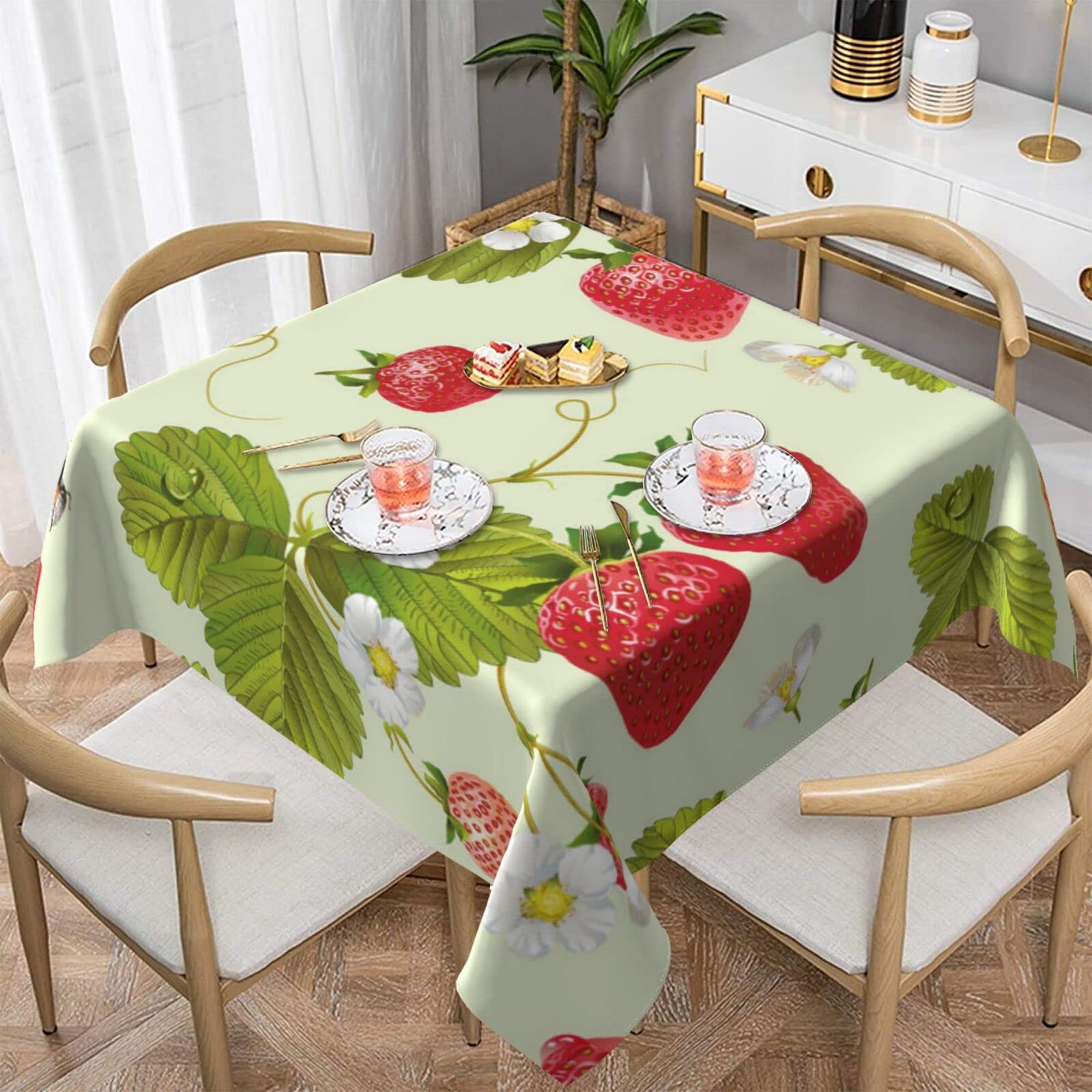 Nappe carrée fraise décoration de table de cuisine et salon