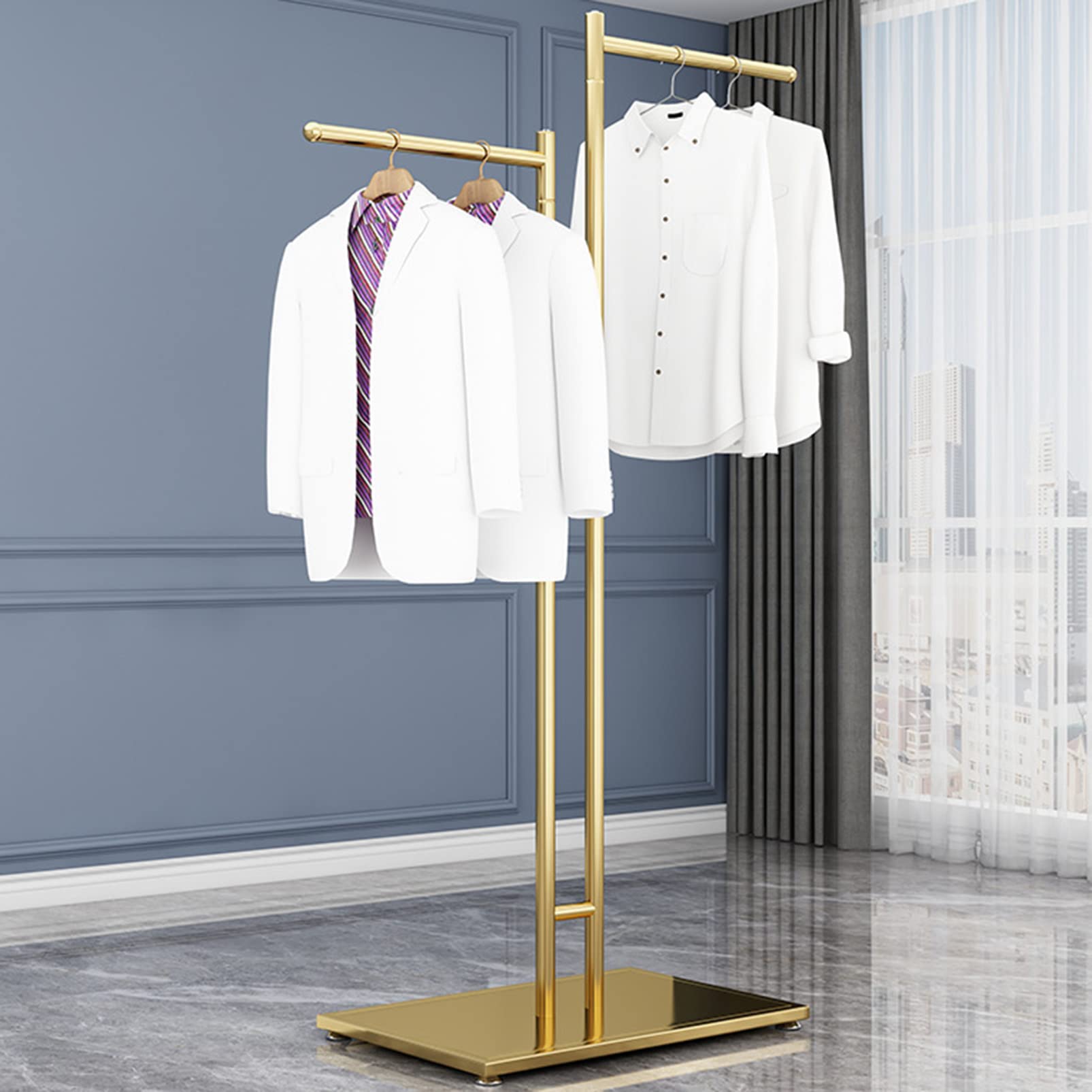Présentoir à vêtements en métal pour stockage au détail et cintre au sol de maison
