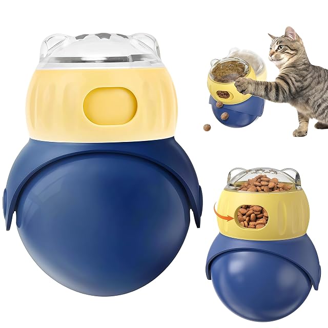Zuuyye - Juguete interactivo para gatos con dispensador de premios ajustable. Rompecabezas de inteligencia…