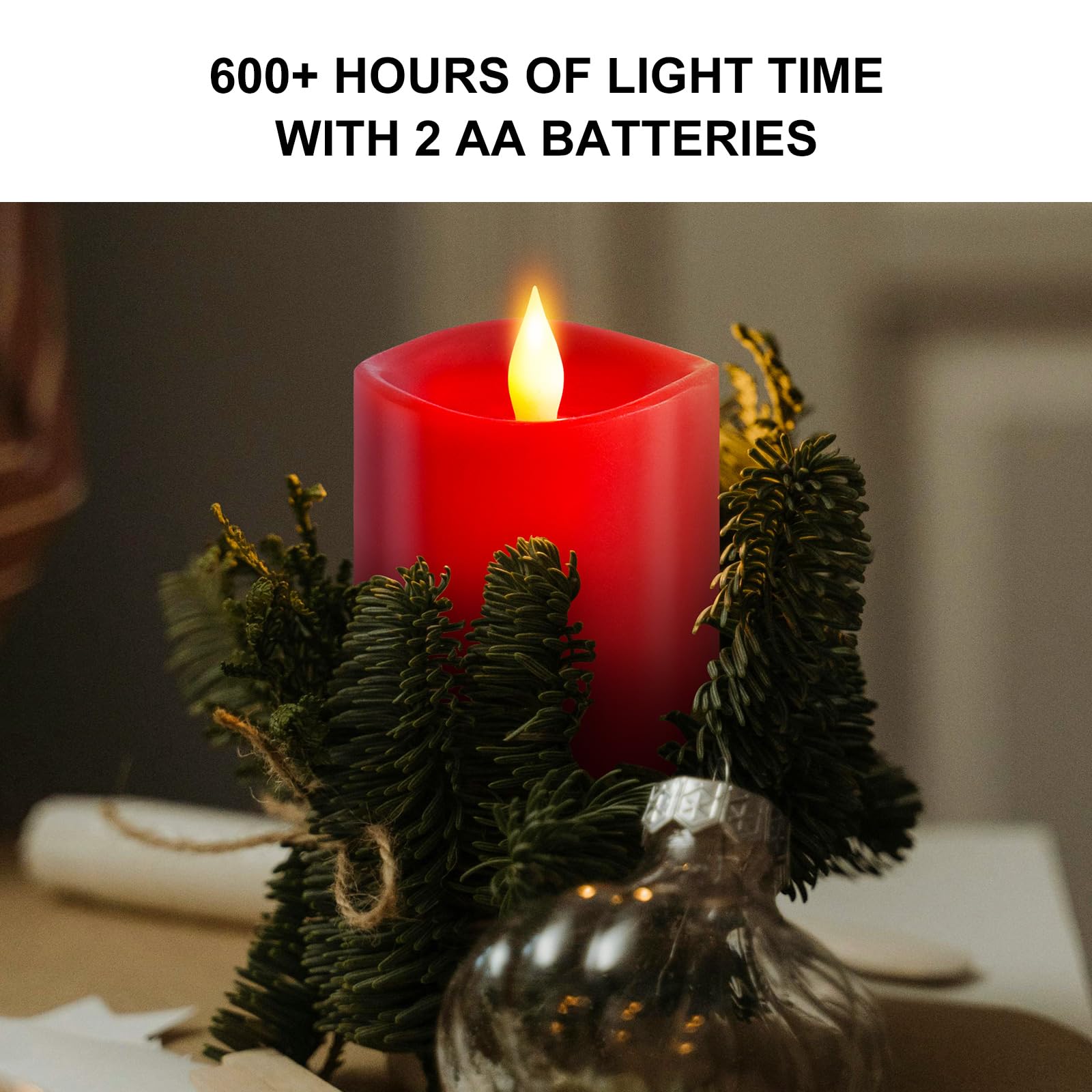 Juego de 1 velas parpadeantes sin llama de 3 x 4, velas LED de pilar de cera real con batería, con temporizador, velas sin llama de 4 pulgadas con control remoto, velas alimentadas por pilas,