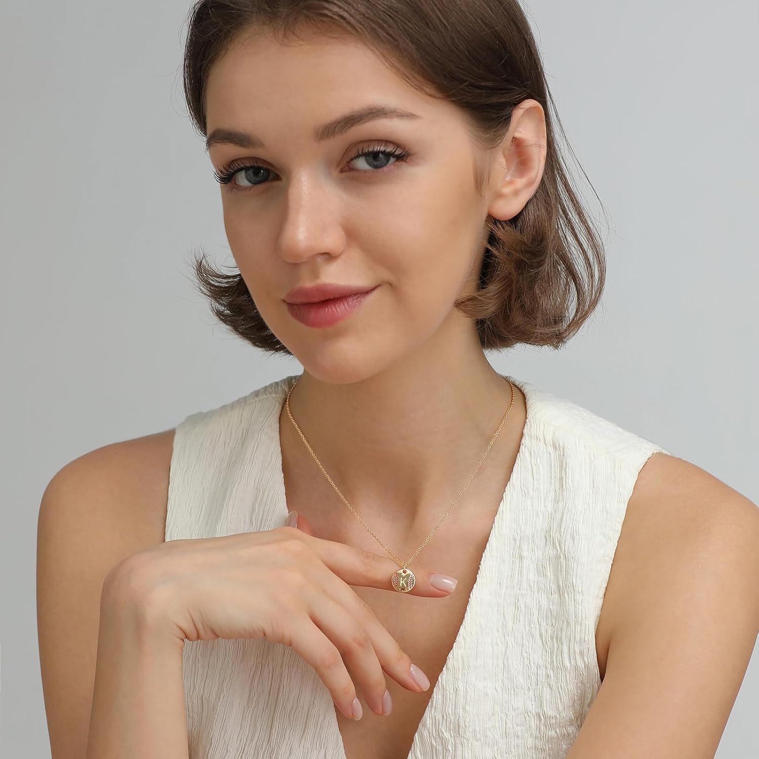 Softball Initial A-Z Necklaces for Women Girls, 14K Gold Plated Letter Disc Pendant Necklace Dainty Valentines Birthday Jewelry Gifts for Her Teen Girls Team Players Coach - Image 4