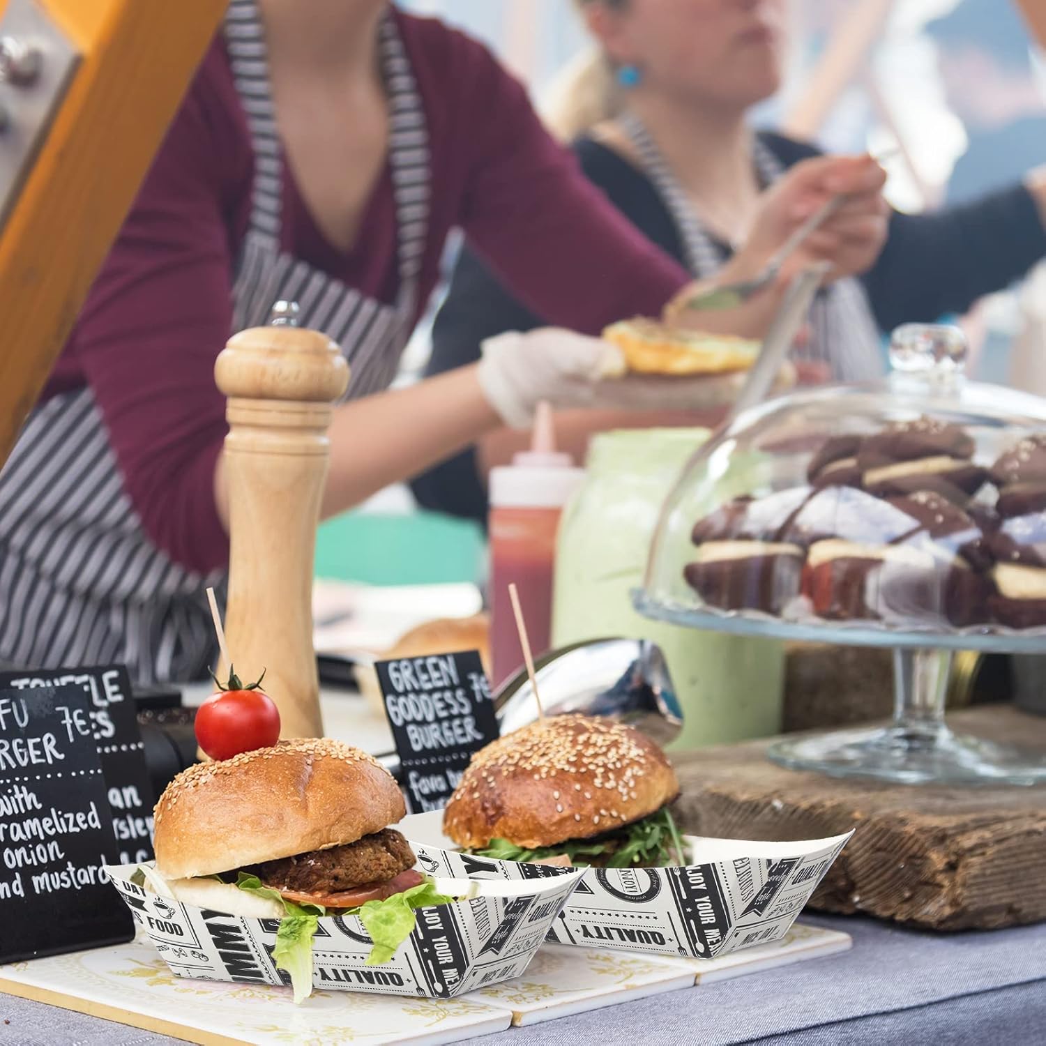 Buy 500 PCS Paper Food Boats Disposable Newspaper Paper Food Trays