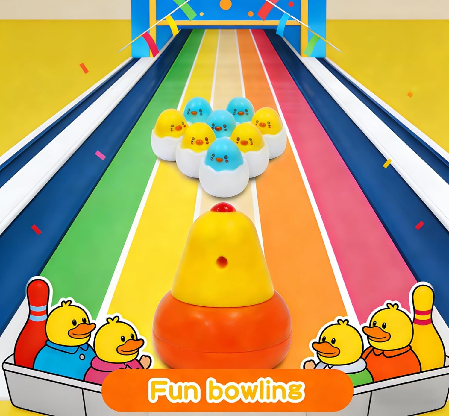 4 in 1 Board Game Bounce and Catching, Fishing Game, Bowling, Tic-Tac-Toe image 4