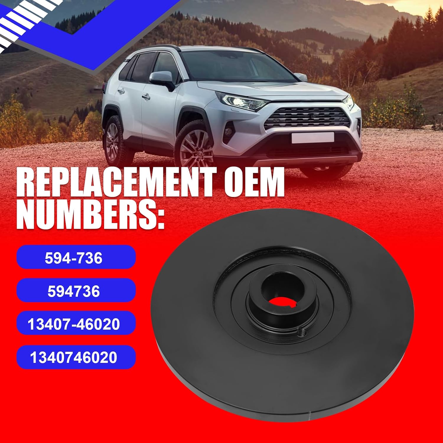 SMMS 594-736 Engine Harmonic Balancer Crankshaft Pulley Fit for Lexus GS300 IS300 SC300 1992-2005 for Toyota SUPRA 1994-1998 Replace#13407-46020