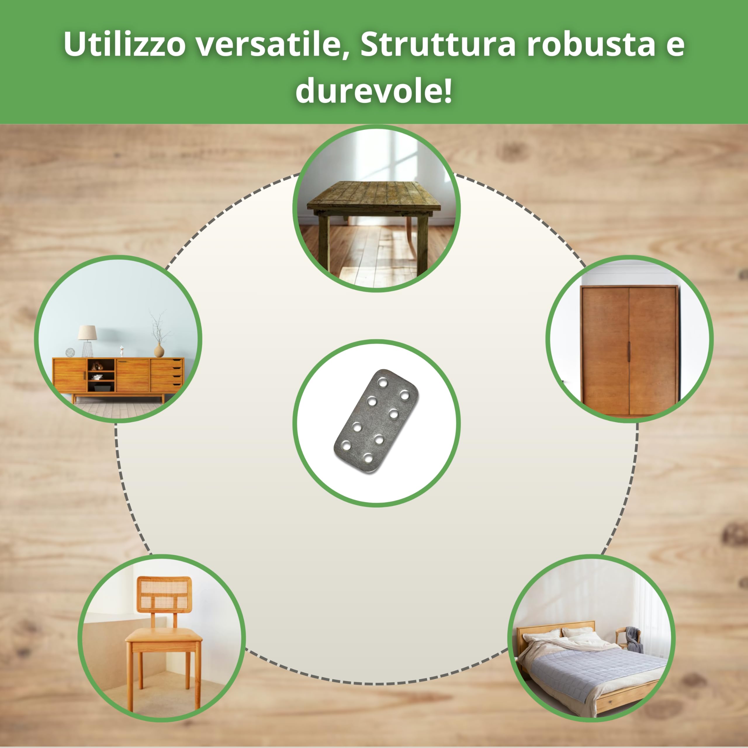 Piastra di Giunzione Quadra (40 x 40 x 1) Piastra di Fissaggio, Connettore per Legno, Lastrina di Giunzione Piatta, Piastra di Montaggio, in Acciaio Zincato, 4 Pezzi