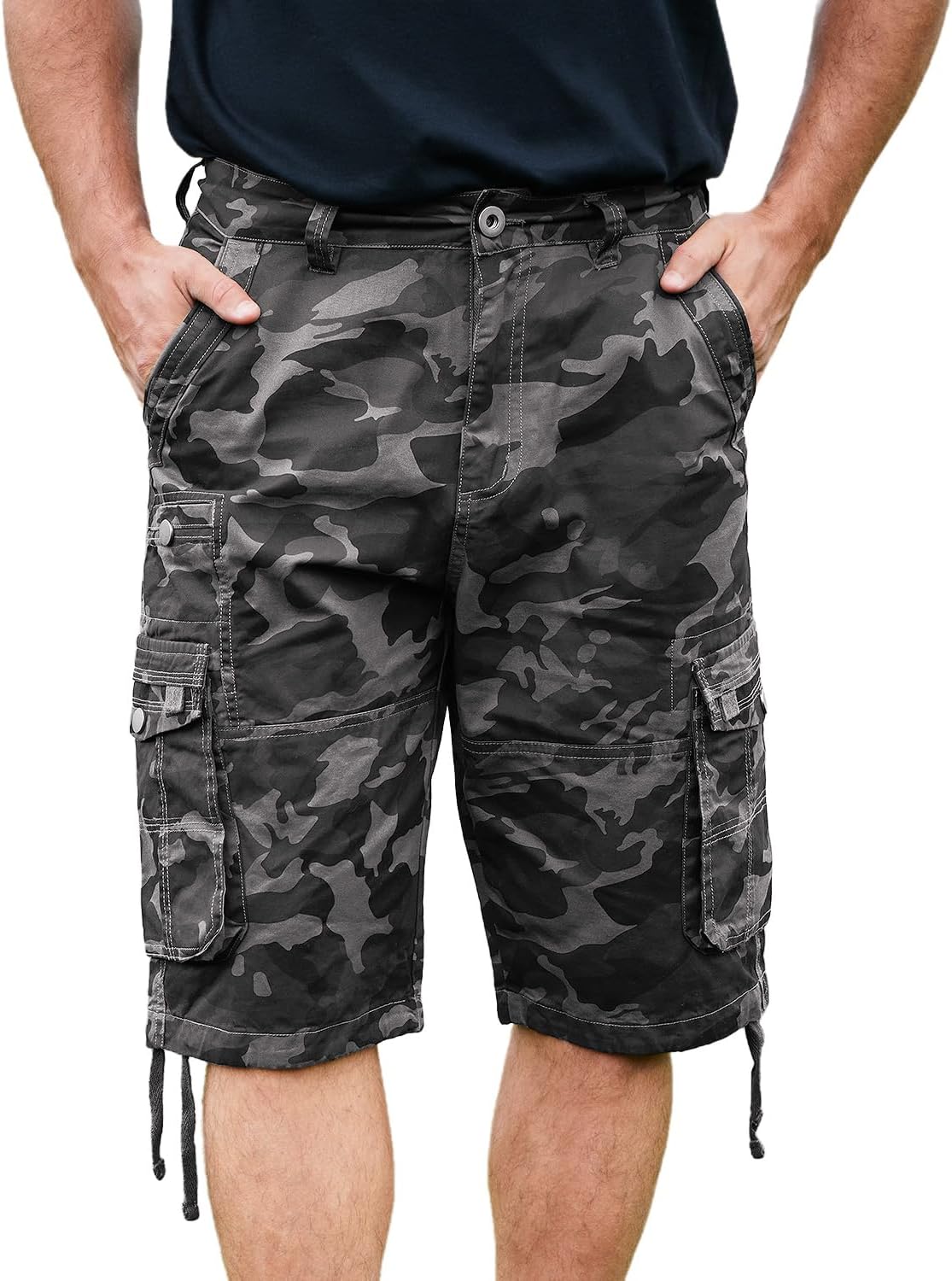 Cargo Shorts for Men Multi Pockets Mens Shorts Below Knee Casual Hiking Summer Shorts - Image 2