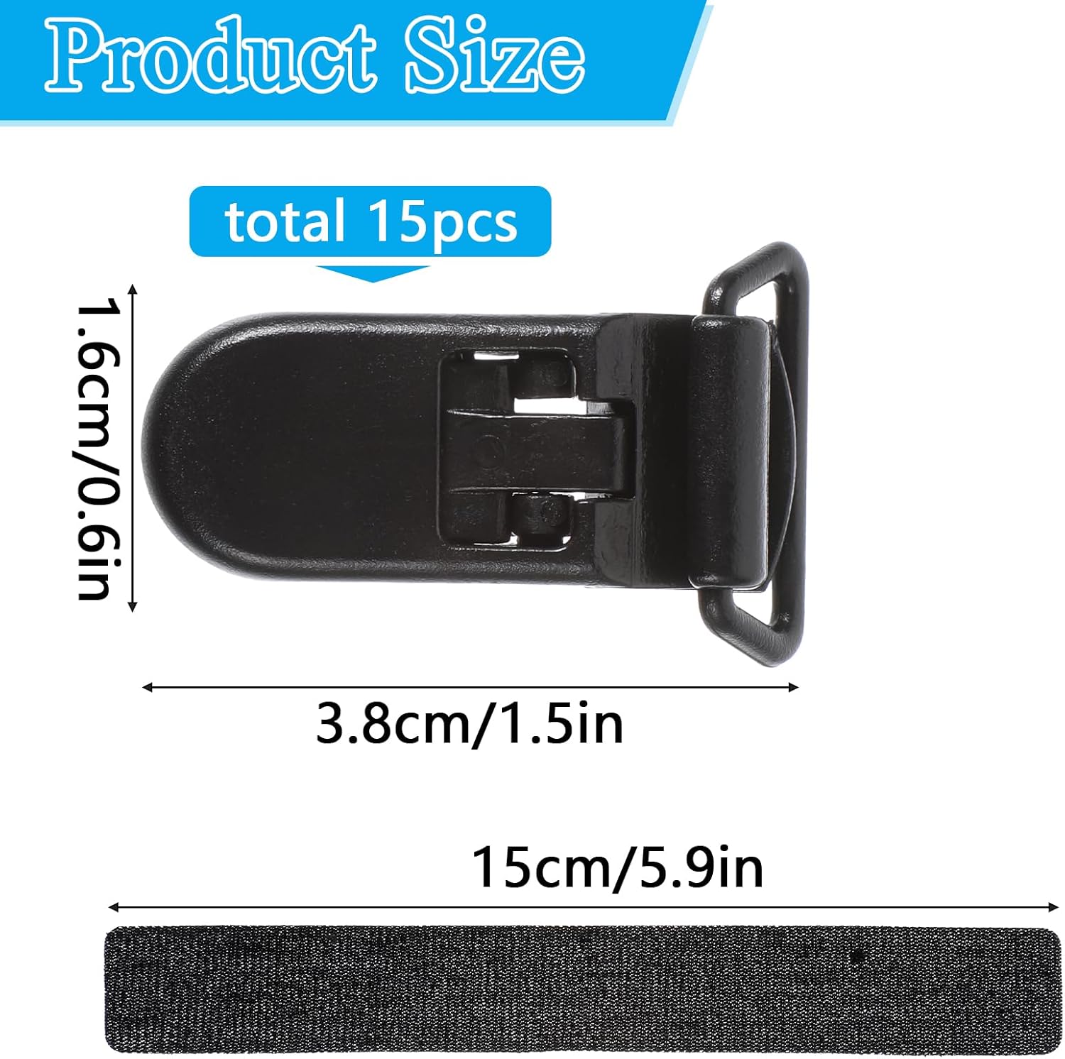 Lusofie 15 Pcs Garden Flag Clips Anti Wind Holder Clips Garden Flag Weights Secure Flagpole Small Flag-Pole Clip for Small Yard Flags to Keep Lawn Flags(Black) - Image 2