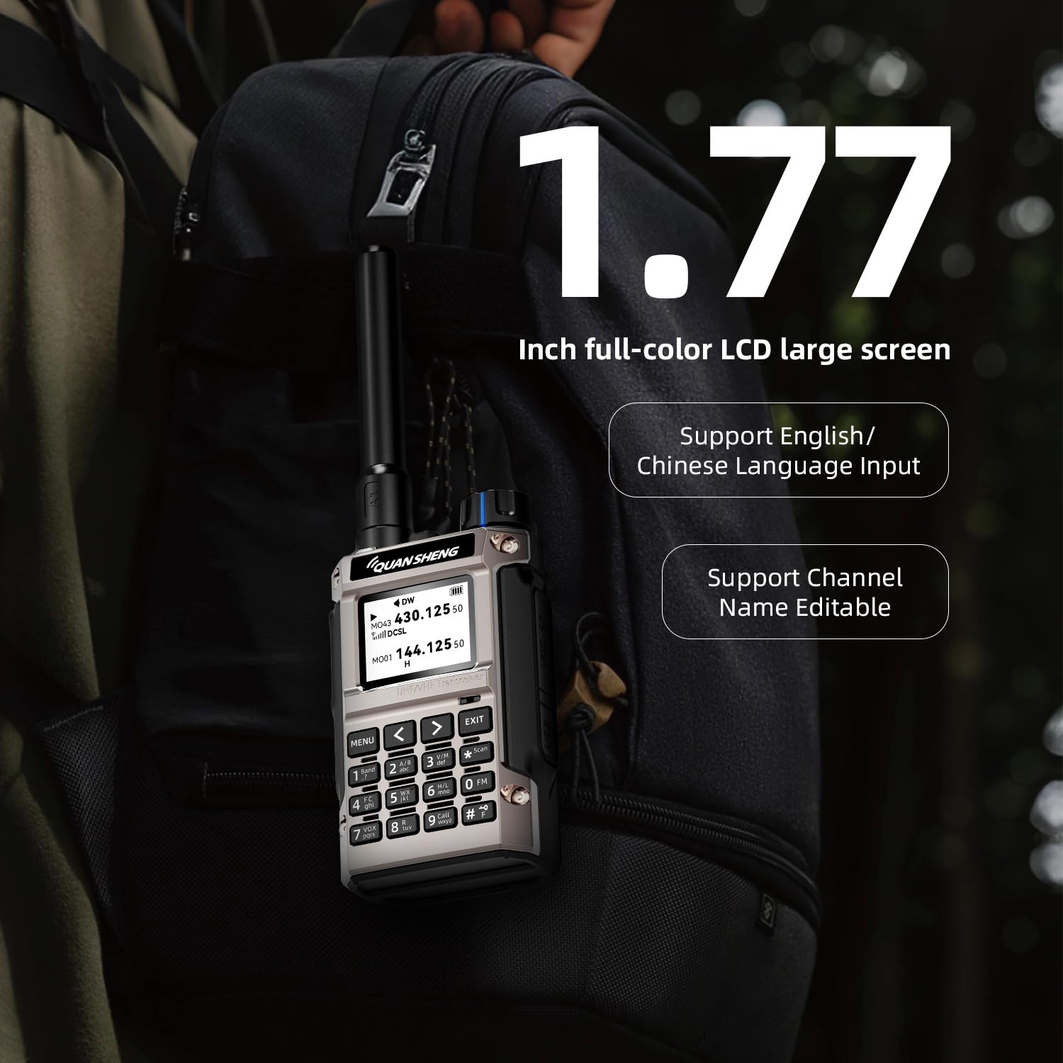 QUANSHENG Breitbandradio UV-K1 (8) Walkie Talkie Handheld Ham Radio, 2500mAh, Akku mit hoher Kapazität, 50-600MHz, Full Band Empfänger, Air Band, One Key Frequency Match, Wireless Copy, NOAA