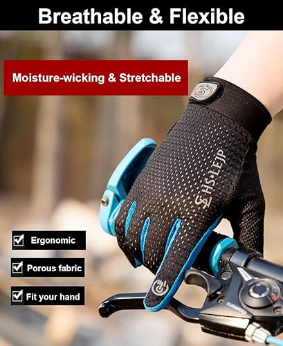 Miniatura 3 de Guantes de ciclismo de dedo completo, guantes de bicicleta de montaña, guantes de MTB para pantalla táctil, guantes de ciclismo para hombres