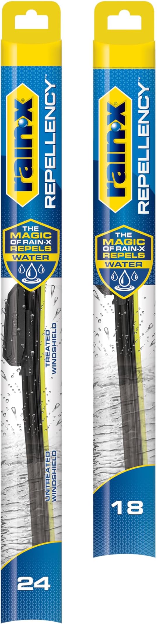 Rain-X 810349 Repellency Water Repellent Wiper Blades, 24" & 18" Windshield Wipers, All Weather Streak-Free for Enhanced Visibility w/Water Repellency Formula [Amazon Exclusive]
