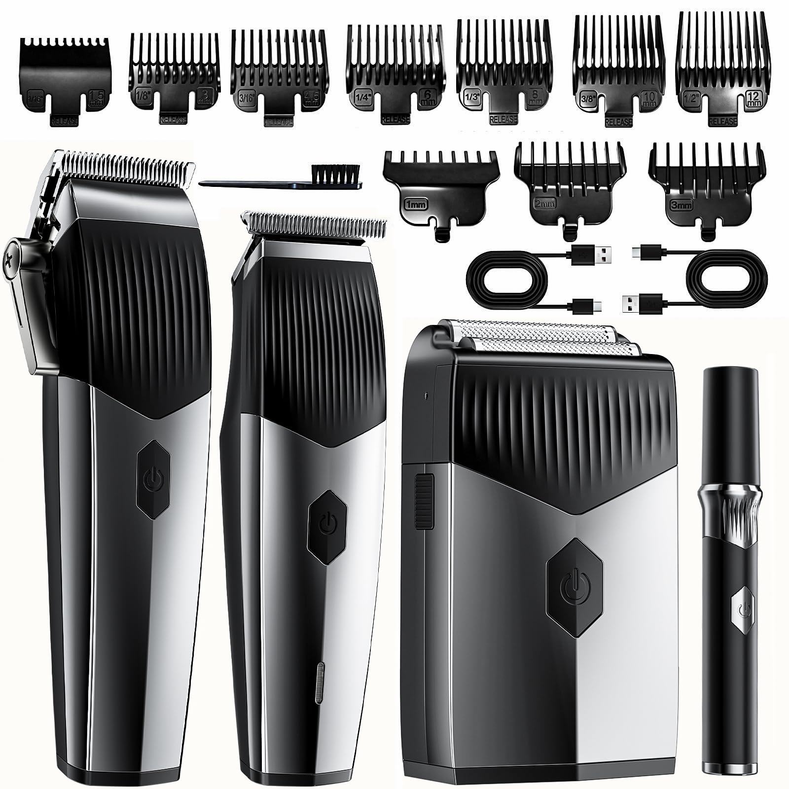 Conjunto De Máquina De Cortar Cabelo Profissional 4 Em 1 Homens, Máquina De Cortar