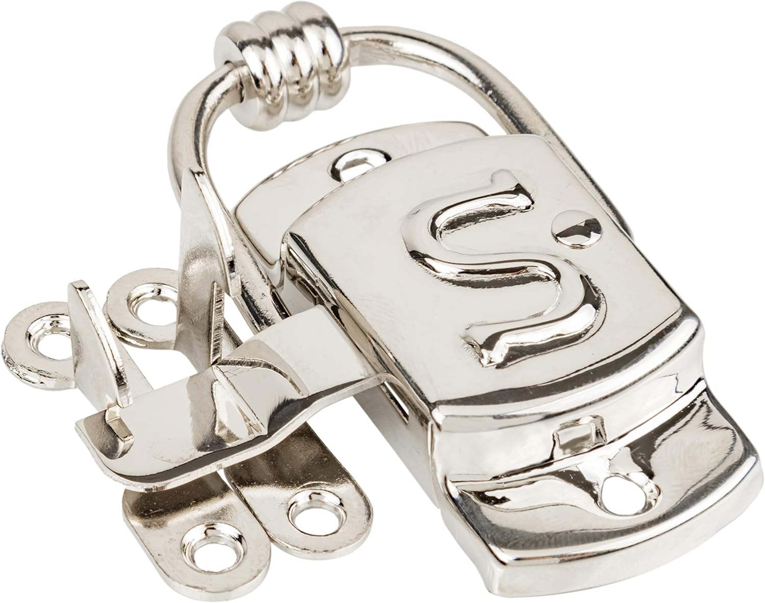 Nickel Left Sellers S Cabinet Door Latch and Catch | Antique Cabinet, Vintage Cupboard Reproduction Hardware | UA-117-HLPN