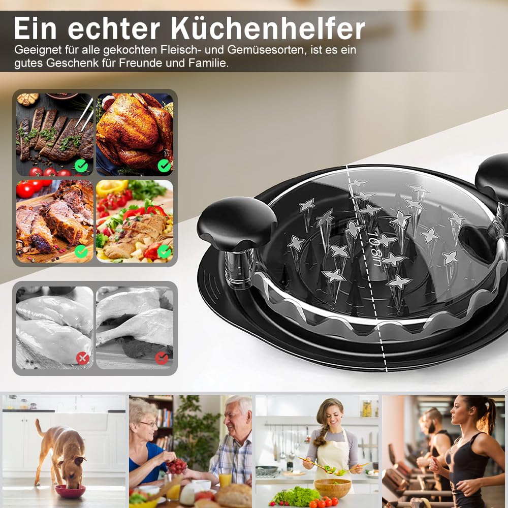 Déchiqueteuse de poulet – Base antidérapante – Outil de