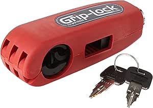 Grip-Lock GLRed Red Motorcycle and Scooter Handlebar Security Lock