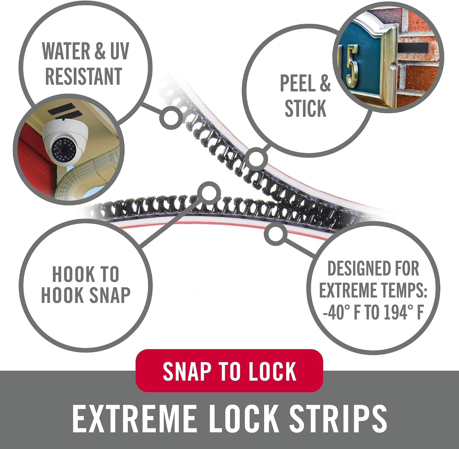 VELCRO Brand Extreme Lock Mounting Strips, Black, 3in x 1in, 4 Sets