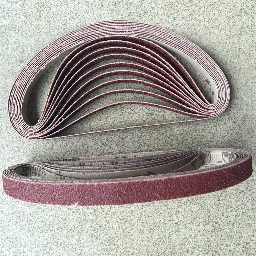 10 Szt./zestaw 452 * 15 Mm Paski ścierne 40-800 Papier ścierny Paski ścierne Do Szlifierki Taśmowej Narzędzie ścierne Drewno Miękkie Polerowanie Metalu, 452x15 60 Mesh