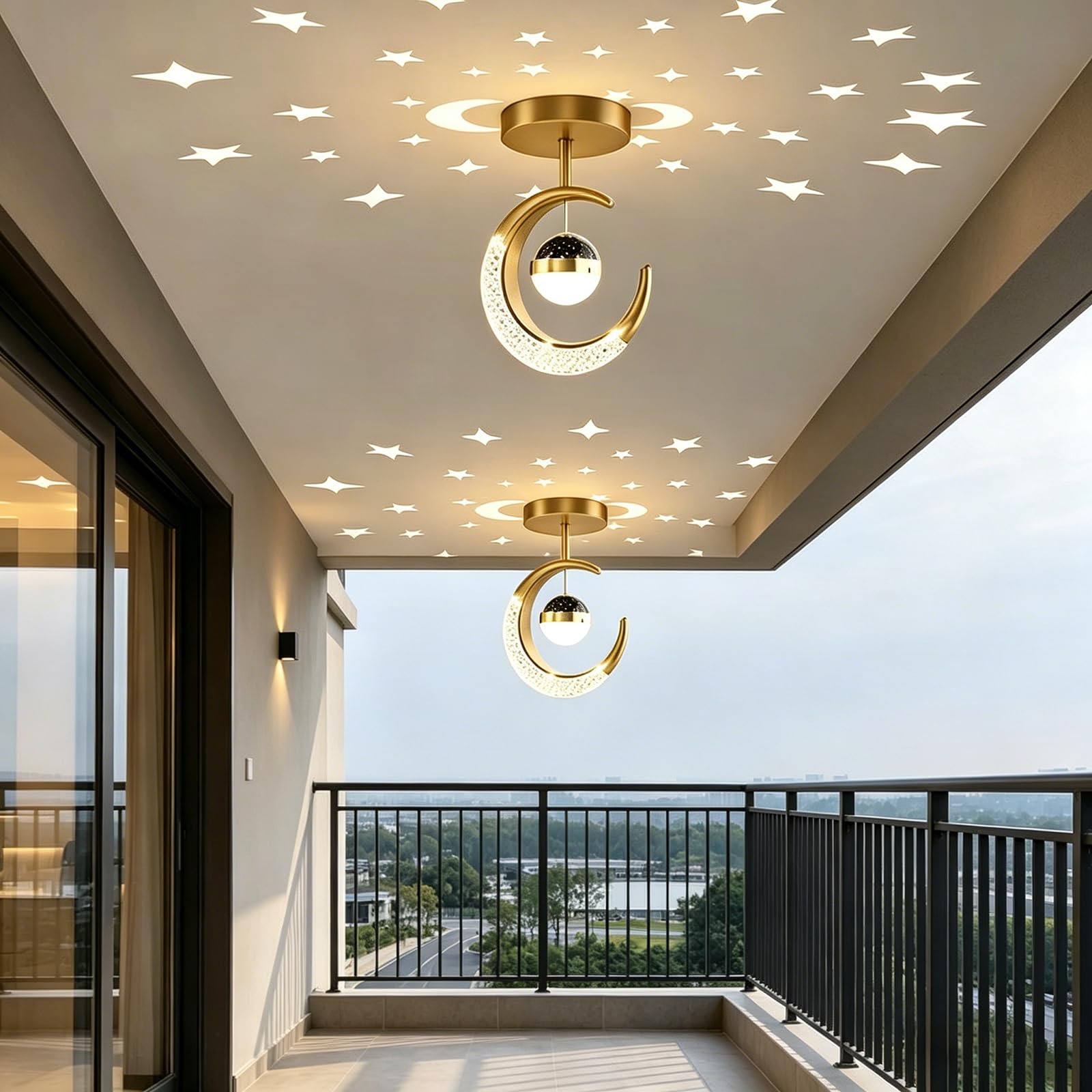 2 szt. Projektor sufitowy LED, gwiaździste niebo, księżyc, lampa sufitowa 16 W, galaktyka lampa nastrojowa, lampka nocna, do pokoju dziecięcego, salonu, dekoracja domu, prezent