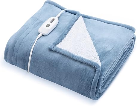 Review Electric Heated Blanket Twin Size 62″x 84″, Electric Blanket for Whole Body Warming with 4 Heating Levels&10 Hours Auto-Off, Fast Heating, and Overheating Protection for Home Use Blankets