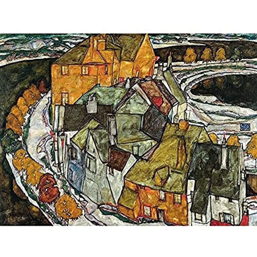 Egon Schiele Crescent Of Houses II Island Town Unframed Wall Art Print Poster Home Decor Premium