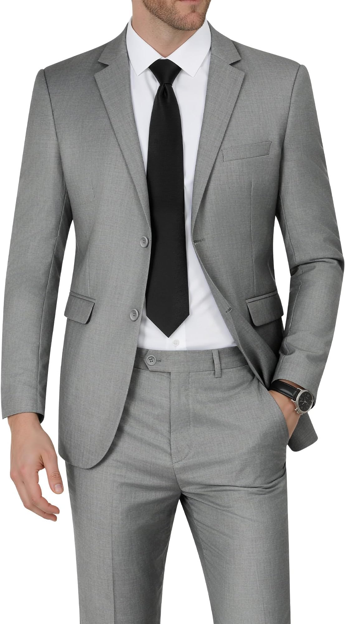 Men's Suits Slim Fit 2 Piece Two Button Blazer Wedding Prom Tuxedo Single Breasted Jacket Pants Set