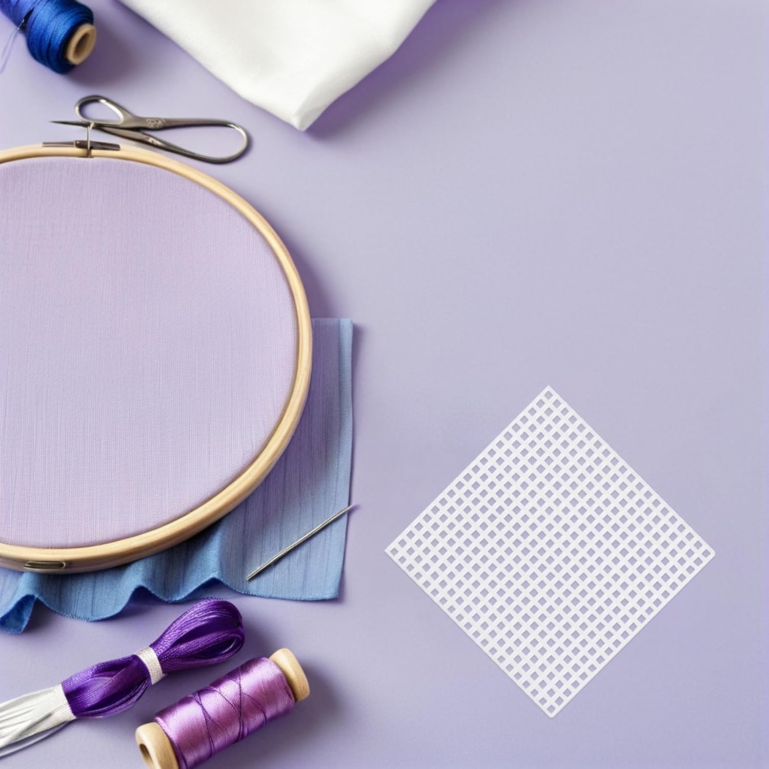 30pcs White Square Plastic Canvas Sheets for Embroidery Xmas