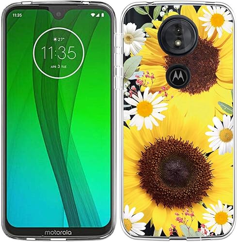 Miniatura 3 de Funda para Moto G7, para Moto G7 Plus Funda de teléfono con flores, delgada, a prueba de golpes, transparente, suave, flexible, TPU para Motorola