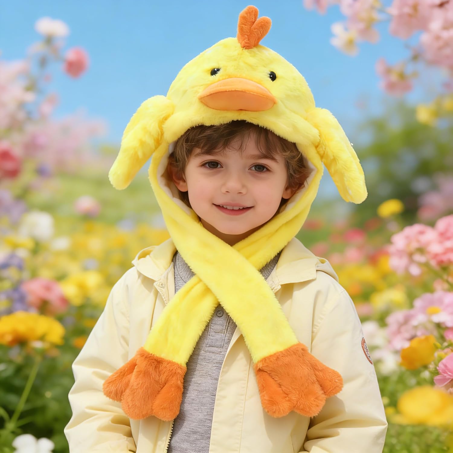 Animal Hat with Funny Plush Ears Moving,Jumping Pop Up Hat Holiday Cosplay Easter Dress Up Cute Kids Gift