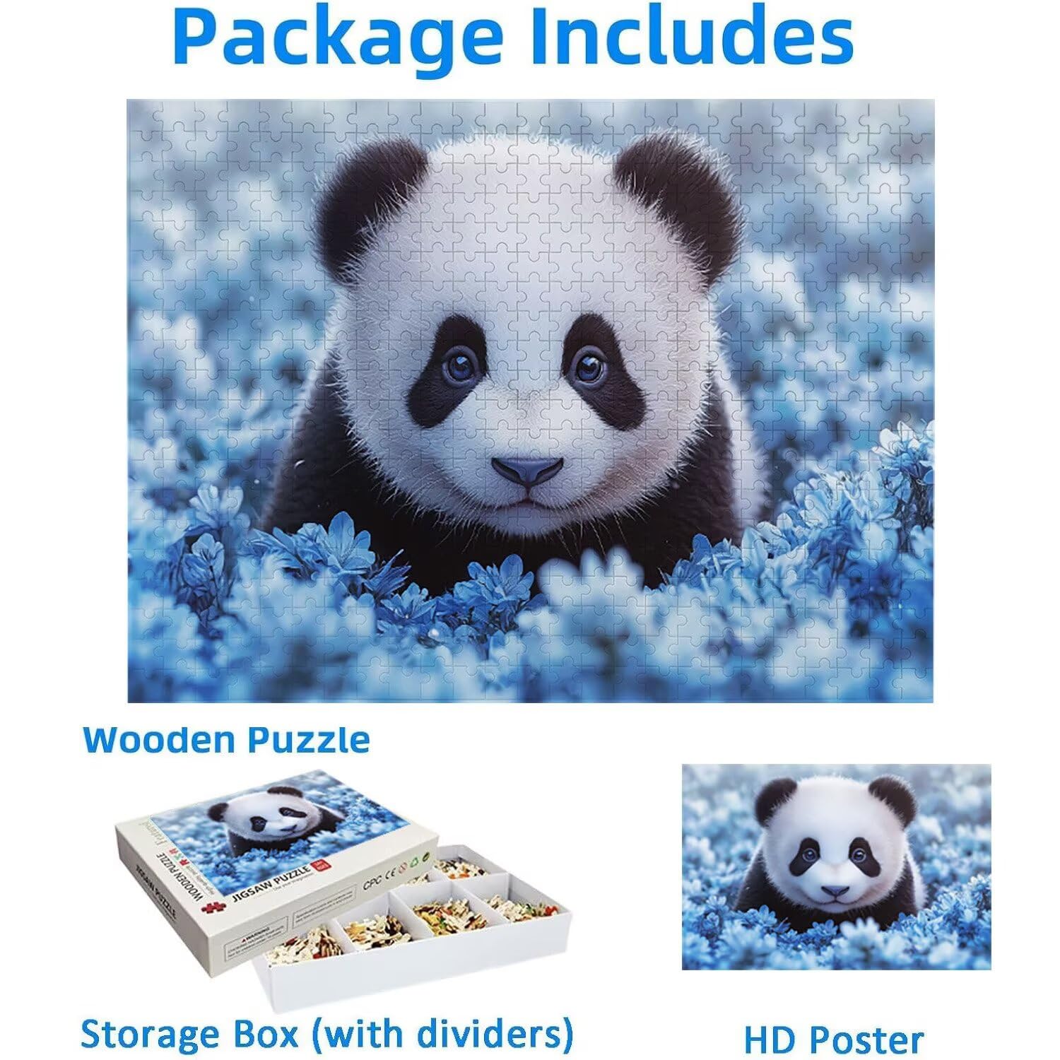 1500 Pezzi di Puzzle, Panda1500 Pezzi di Puzzle per Adulti, Regalo di Anniversario, Regalo di Natale, Decorazione Della Casa, Prevenzione Della Degenerazione Cerebrale Negli Anziani v-915