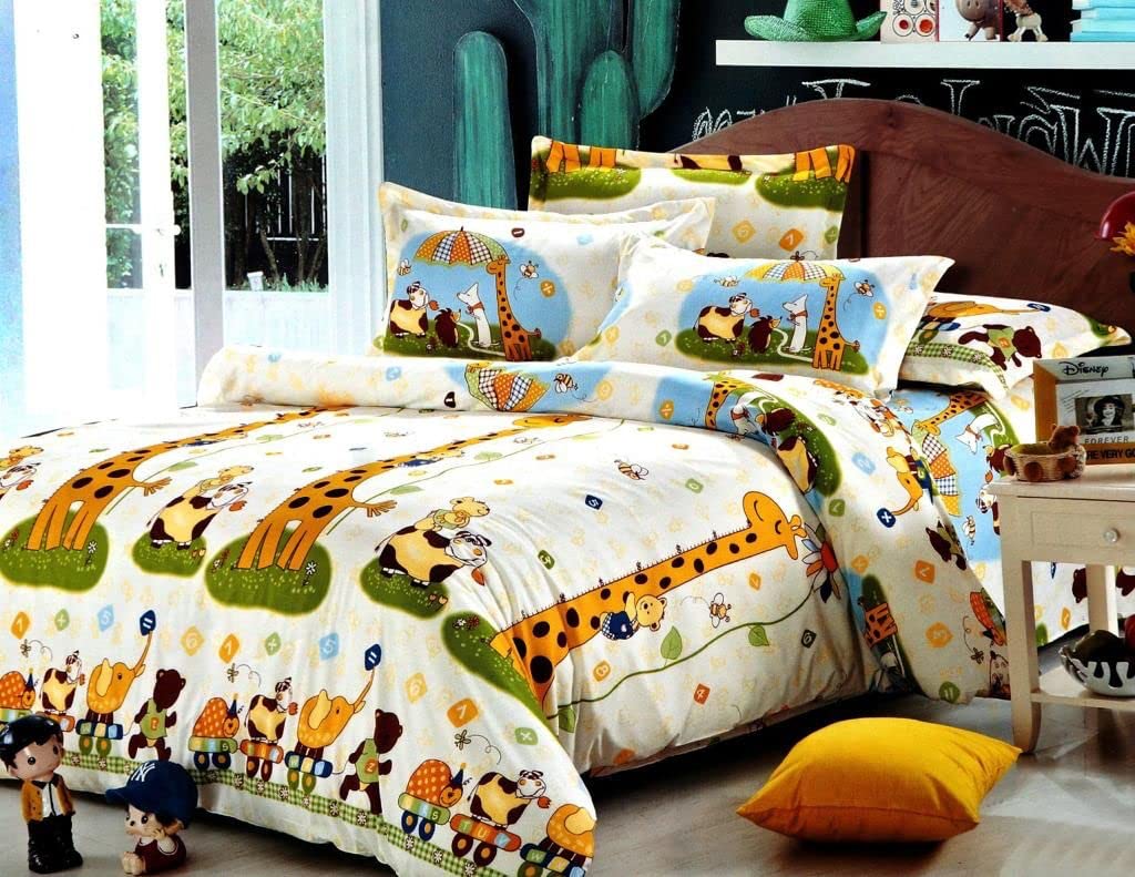 Gleeson 280 TC Super Soft Kids Elastic Fitted Bedsheets,Bedsheet for Double Bed King Size with Elastic Giraffe Animals (72 x 78 Inch) All Around Elastic King Size Bed Sheet Cotton (B0CHJ3LXW9) Amazon Price History, Amazon Price Tracker