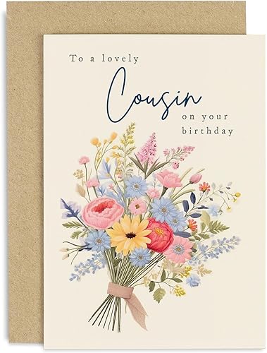 Miniatura 8 de Old English Co. - Tarjeta de felicitación de flores para cumpleaños de madrinas, tarjeta especial de cumpleaños femenina para ella, tarjetas de